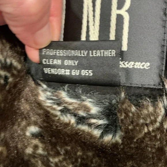 LNR Penny Lane Style Real Suede Leather, Faux Fur Coat, Black, XL, EUC - Picture 9 of 11